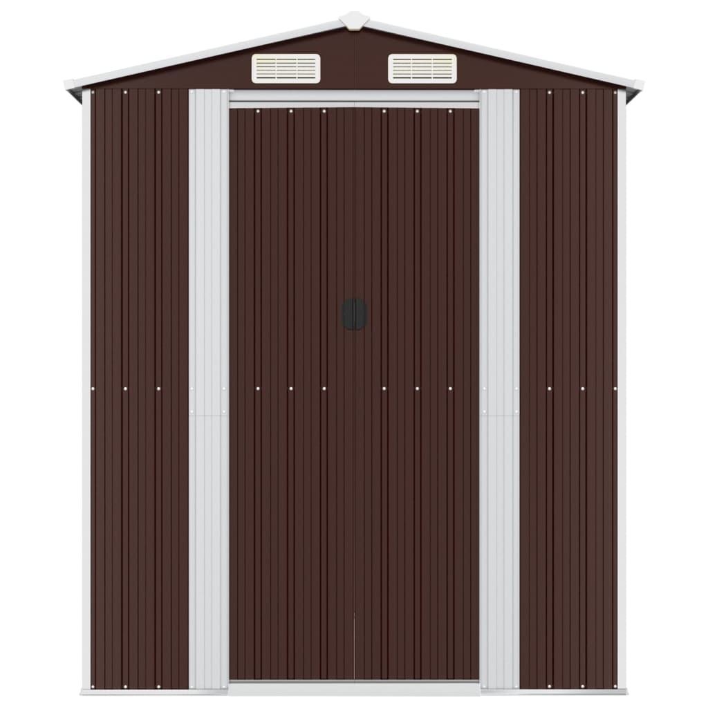 vidaXL Garden Shed Dark Brown 192x357x223 cm Galvanised Steel 3