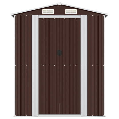 vidaXL Garden Shed Dark Brown 192x357x223 cm Galvanised Steel 3