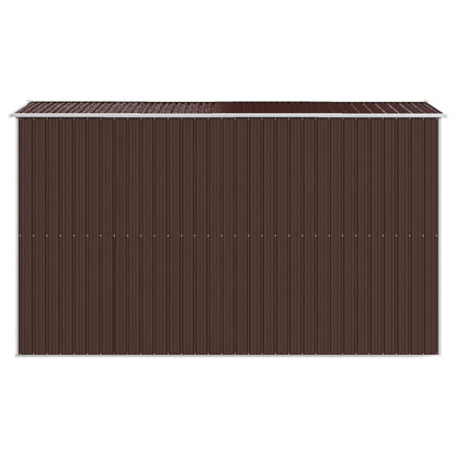 vidaXL Garden Shed Dark Brown 192x357x223 cm Galvanised Steel 5