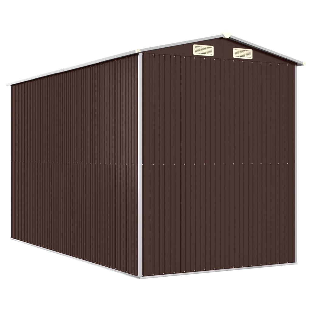 vidaXL Garden Shed Dark Brown 192x357x223 cm Galvanised Steel 6