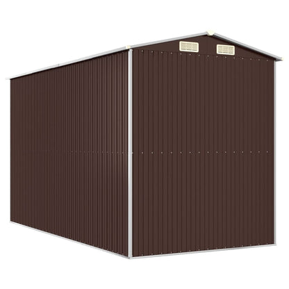 vidaXL Garden Shed Dark Brown 192x357x223 cm Galvanised Steel 6