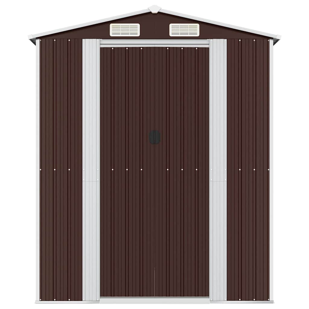 vidaXL Garden Shed Dark Brown 192x440x223 cm Galvanised Steel 3