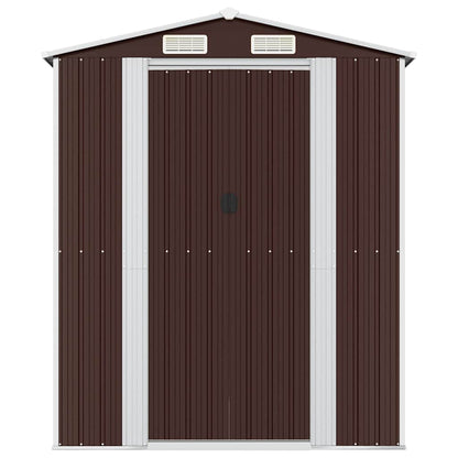 vidaXL Garden Shed Dark Brown 192x440x223 cm Galvanised Steel 3