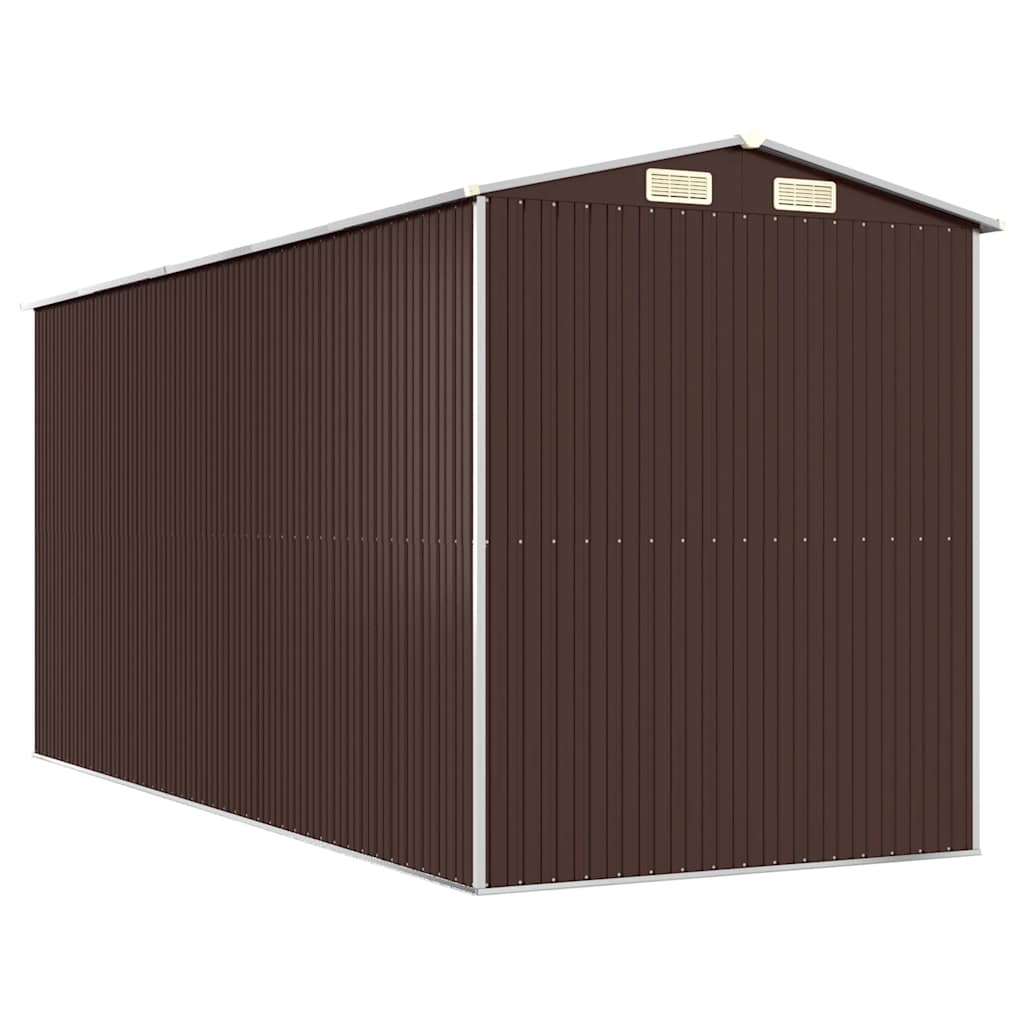 vidaXL Garden Shed Dark Brown 192x440x223 cm Galvanised Steel 6