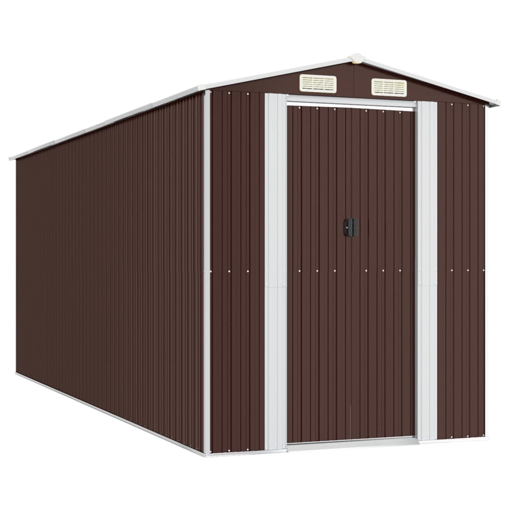 vidaXL Garden Shed Dark Brown 192x523x223 cm Galvanised Steel 2