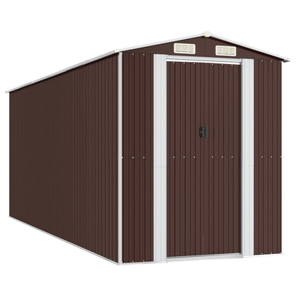 vidaXL Garden Shed Dark Brown 192x523x223 cm Galvanised Steel 2