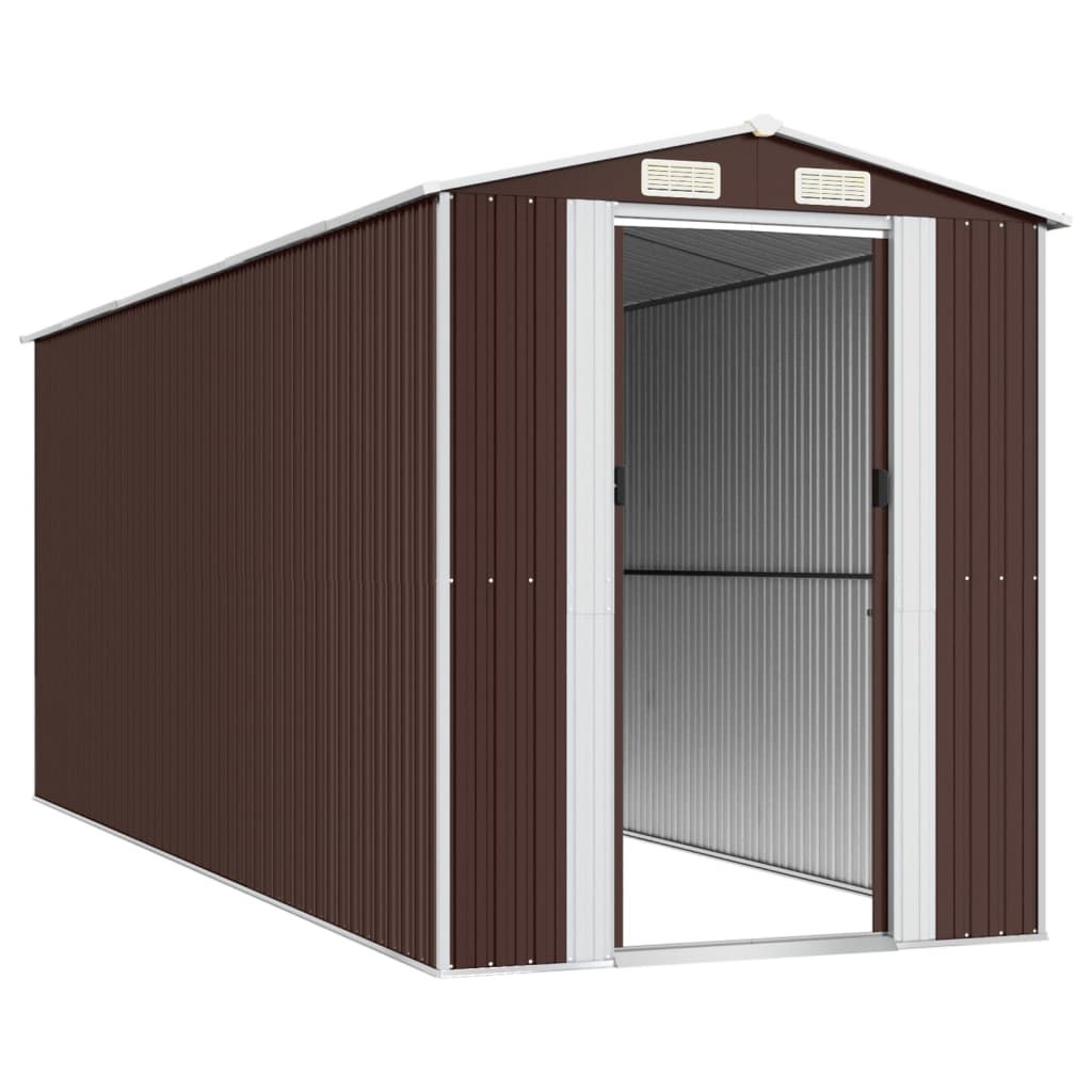 vidaXL Garden Shed Dark Brown 192x523x223 cm Galvanised Steel 4