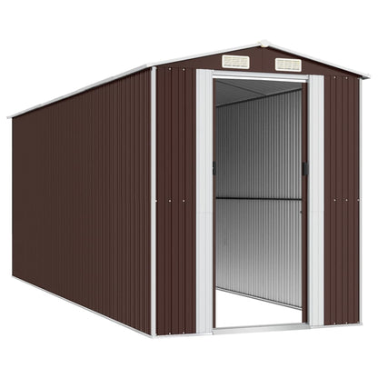vidaXL Garden Shed Dark Brown 192x523x223 cm Galvanised Steel 4
