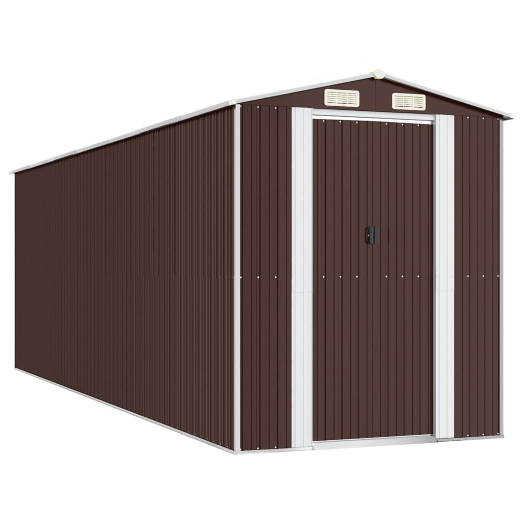 vidaXL Garden Shed Dark Brown 192x606x223 cm Galvanised Steel 2