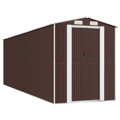 vidaXL Garden Shed Dark Brown 192x606x223 cm Galvanised Steel 2