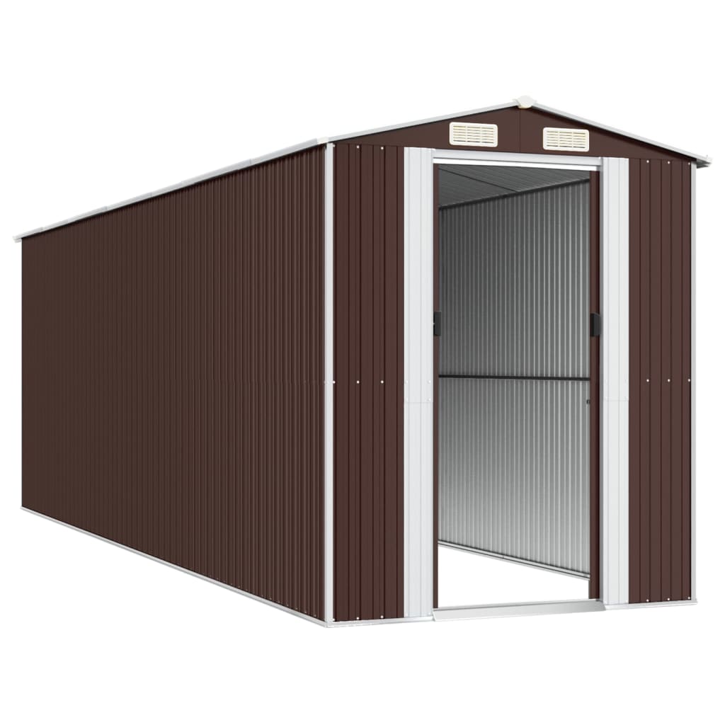 vidaXL Garden Shed Dark Brown 192x606x223 cm Galvanised Steel 4