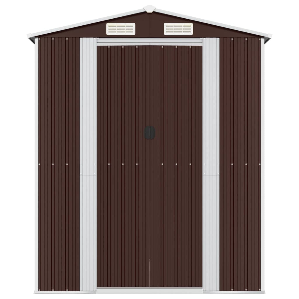 vidaXL Garden Shed Dark Brown 192x689x223 cm Galvanised Steel 3