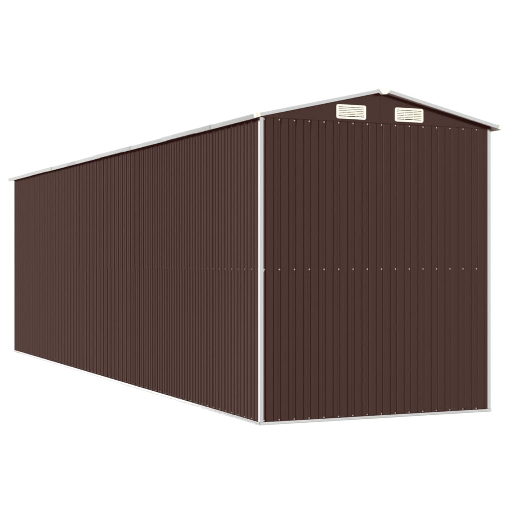 vidaXL Garden Shed Dark Brown 192x689x223 cm Galvanised Steel 6