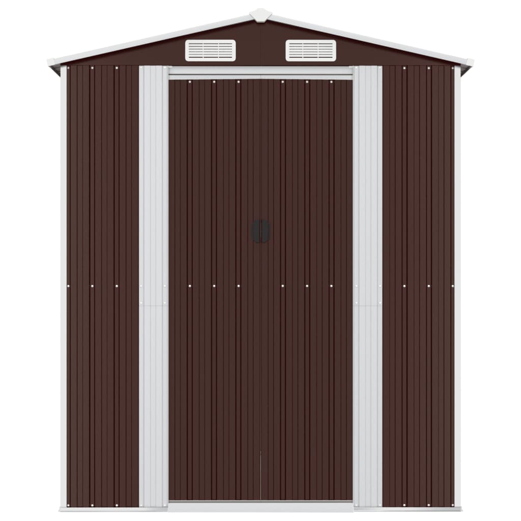 Garden Shed Dark Brown Galvanised Steel 192 x 855 x 223 cm