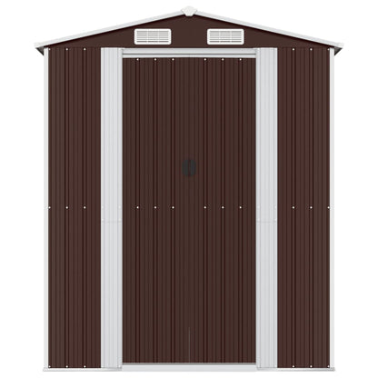 Garden Shed Dark Brown Galvanised Steel 192 x 855 x 223 cm