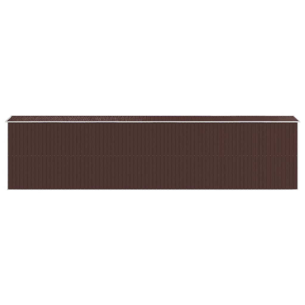 vidaXL Garden Shed Dark Brown 192x855x223 cm Galvanised Steel 5