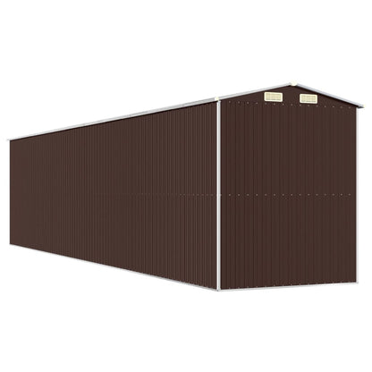 vidaXL Garden Shed Dark Brown 192x855x223 cm Galvanised Steel 6