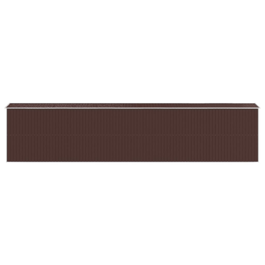 vidaXL Garden Shed Dark Brown 192x938x223 cm Galvanised Steel 5