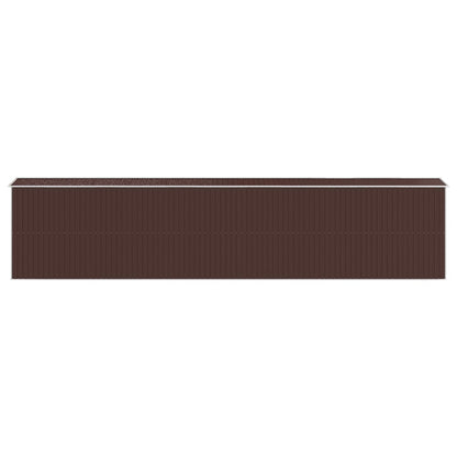 vidaXL Garden Shed Dark Brown 192x938x223 cm Galvanised Steel 5
