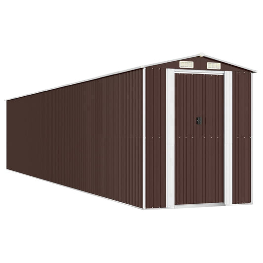 vidaXL Garden Shed Dark Brown 192x1021x223 cm Galvanised Steel 2