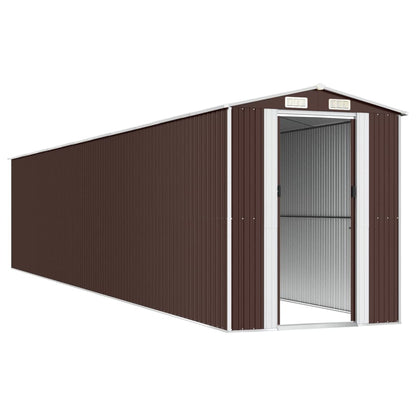 vidaXL Garden Shed Dark Brown 192x1021x223 cm Galvanised Steel 4