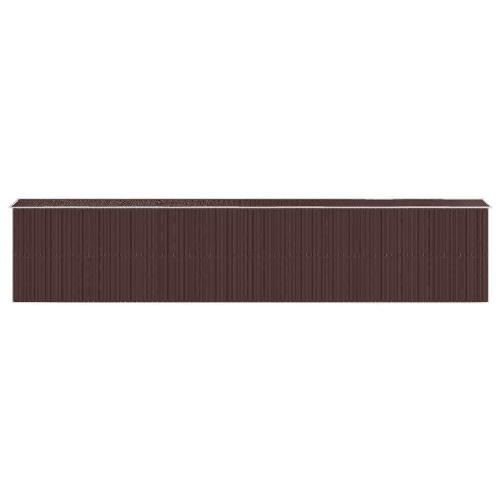 vidaXL Garden Shed Dark Brown 192x1021x223 cm Galvanised Steel 5