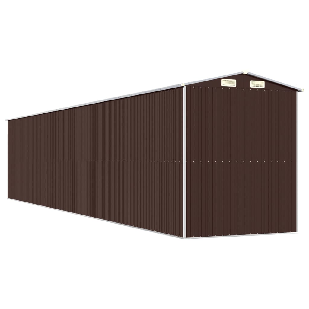 vidaXL Garden Shed Dark Brown 192x1021x223 cm Galvanised Steel 6