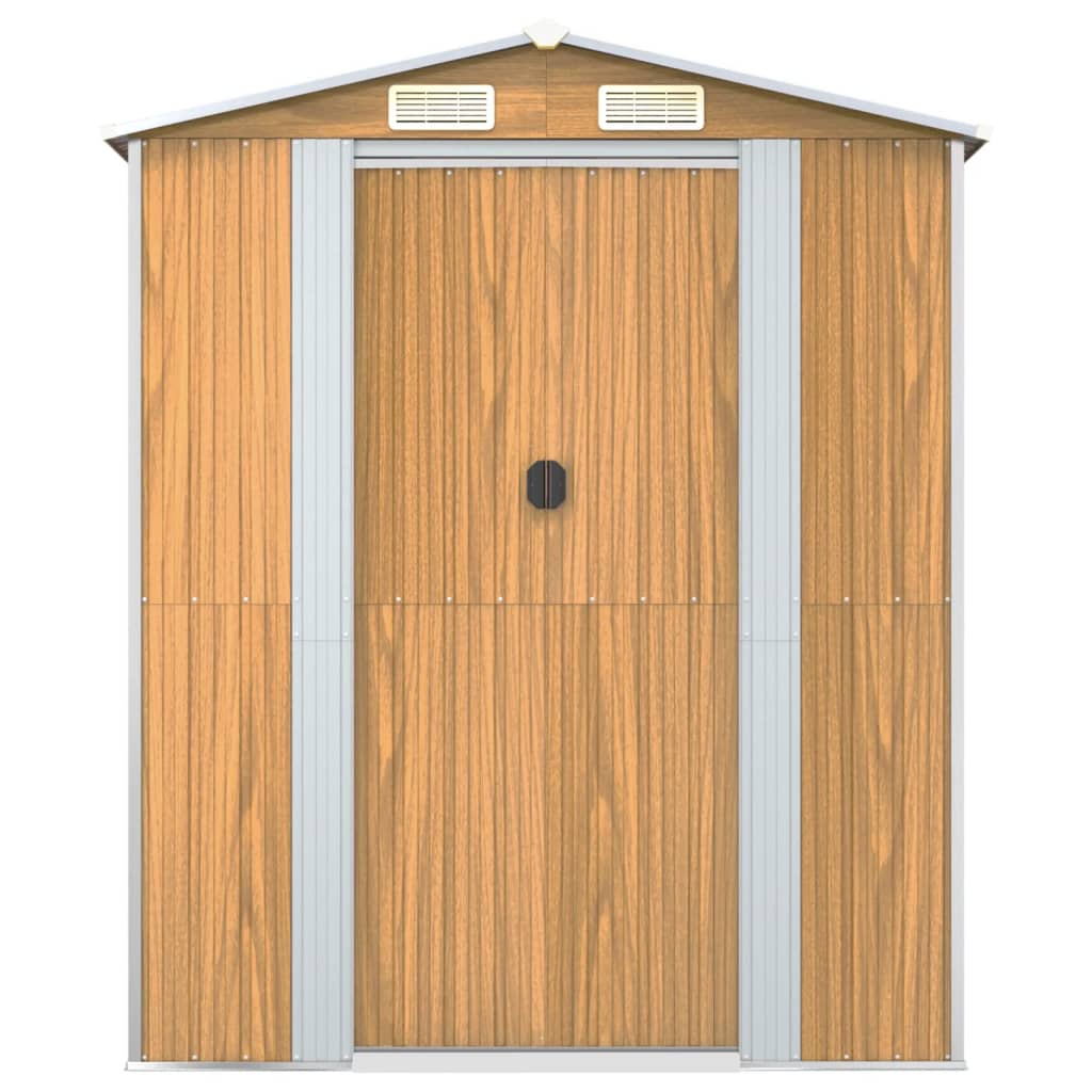 vidaXL Garden Shed Light Brown 192x440x223 cm Galvanised Steel 4