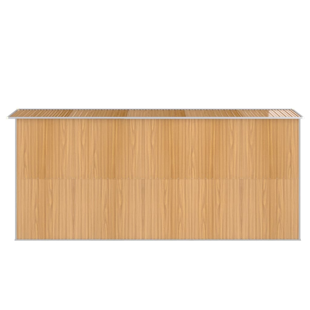 vidaXL Garden Shed Light Brown 192x440x223 cm Galvanised Steel 5