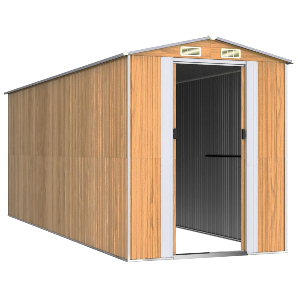 vidaXL Garden Shed Light Brown 192x523x223 cm Galvanised Steel 3