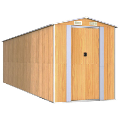 vidaXL Garden Shed Light Brown 192x689x223 cm Galvanised Steel 2