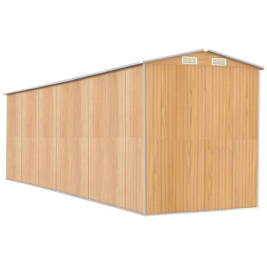 vidaXL Garden Shed Light Brown 192x689x223 cm Galvanised Steel 6