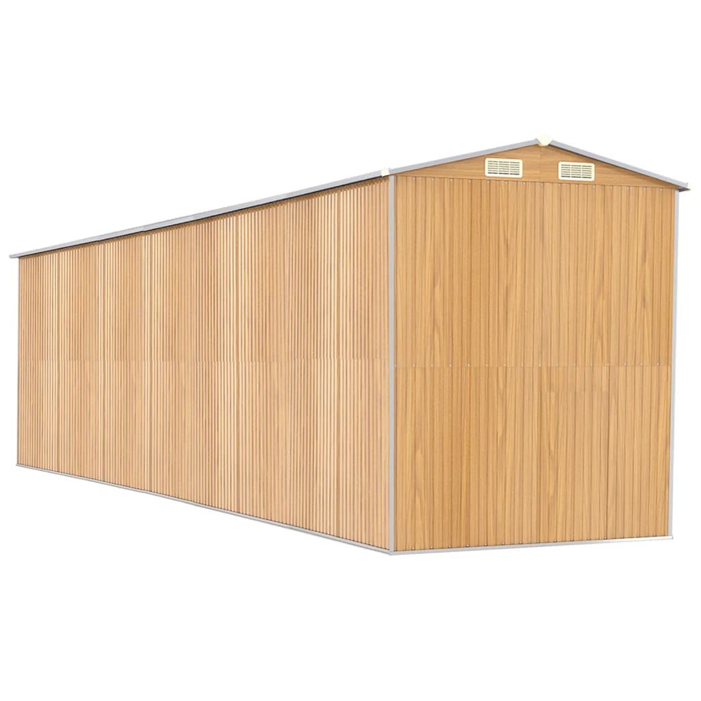 vidaXL Garden Shed Light Brown 192x772x223 cm Galvanised Steel 6