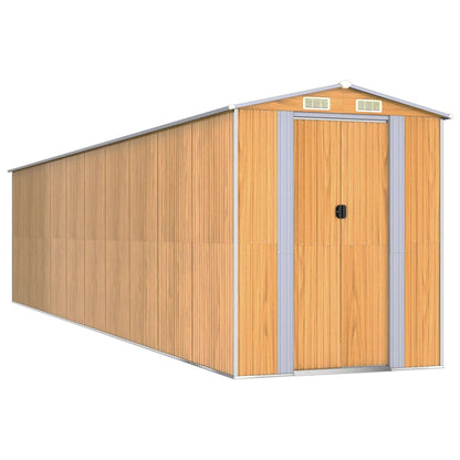 vidaXL Garden Shed Light Brown 192x855x223 cm Galvanised Steel 2