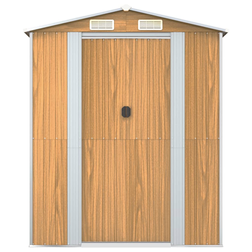 vidaXL Garden Shed Light Brown 192x855x223 cm Galvanised Steel 4