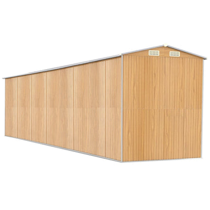 vidaXL Garden Shed Light Brown 192x855x223 cm Galvanised Steel 6