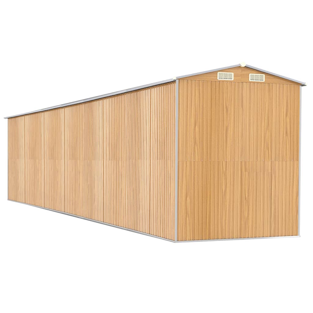 vidaXL Garden Shed Light Brown 192x938x223 cm Galvanised Steel 6