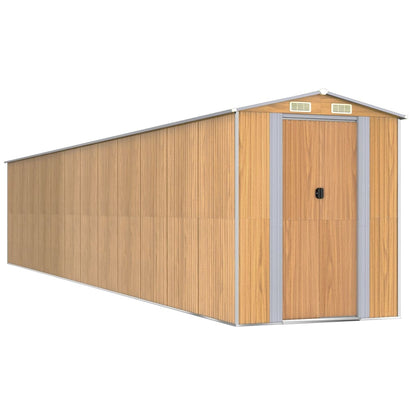 vidaXL Garden Shed Light Brown 192x1021x223 cm Galvanised Steel 2