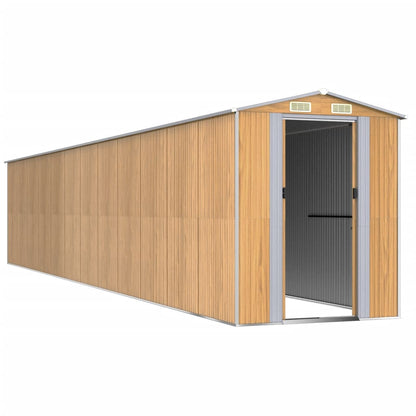 vidaXL Garden Shed Light Brown 192x1021x223 cm Galvanised Steel 3