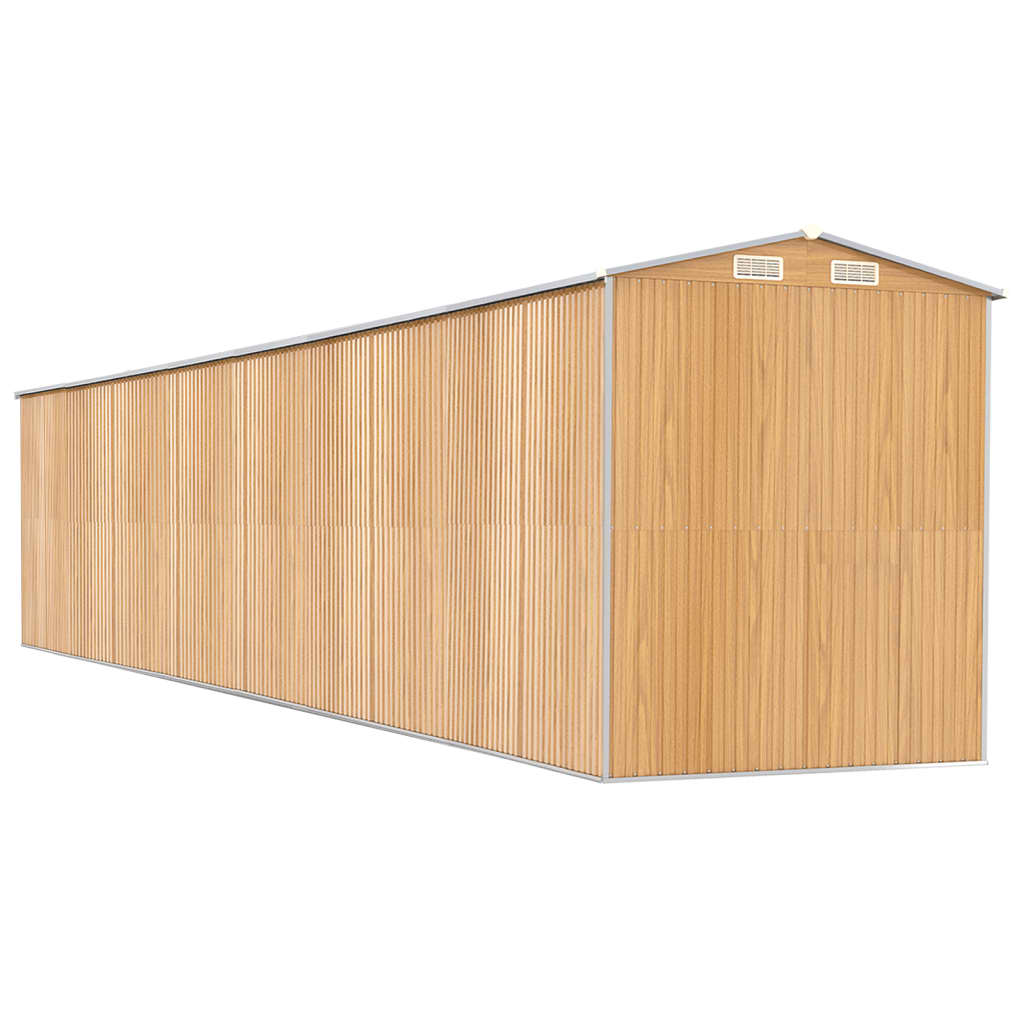 vidaXL Garden Shed Light Brown 192x1021x223 cm Galvanised Steel 6