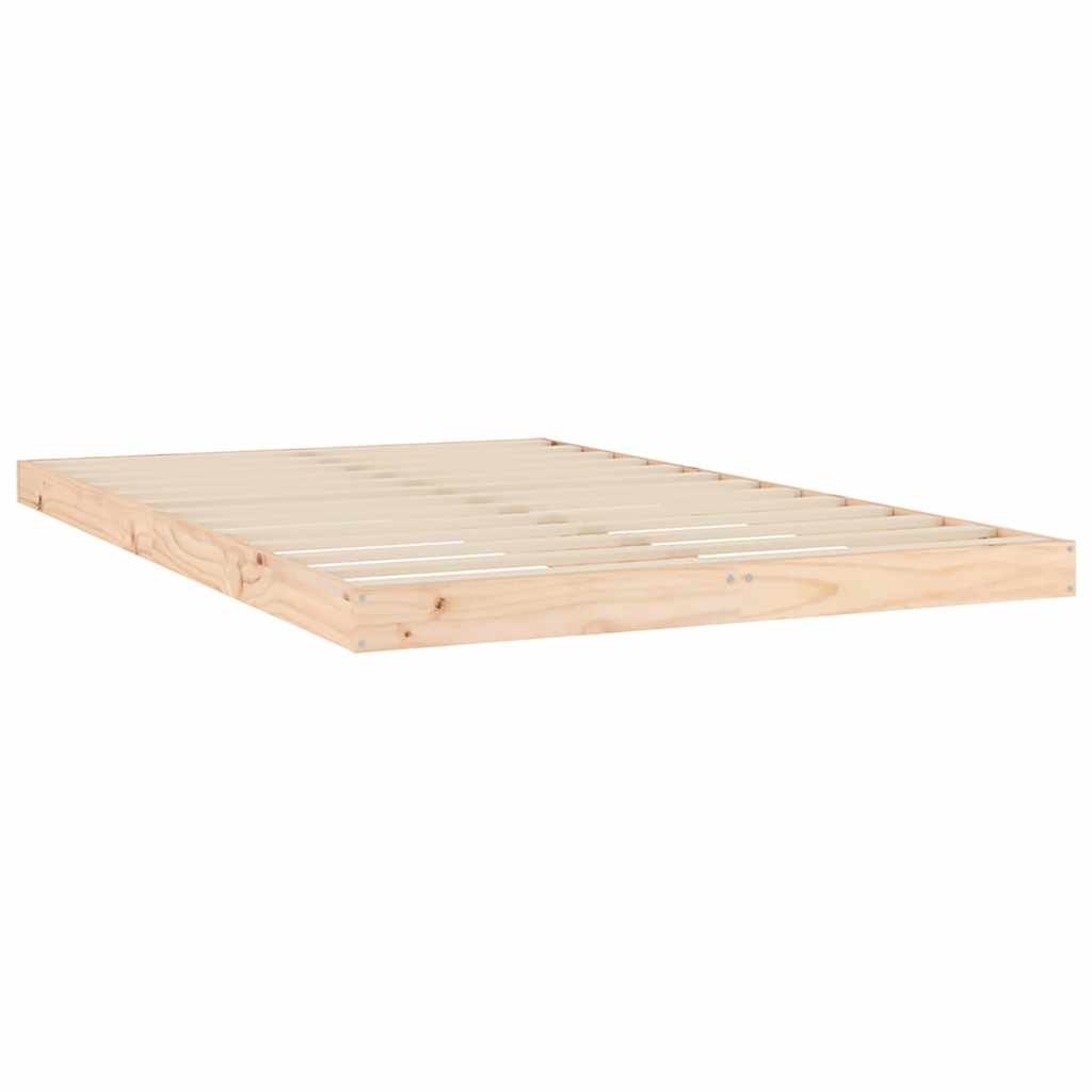 Bed Frame without Mattress Solid Wood Pine Length 200 cm Natural 120 cm