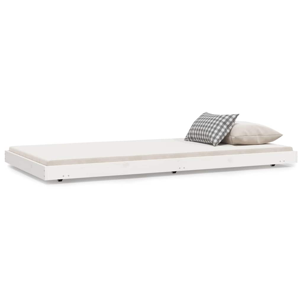 Bed Frame without Mattress Solid Wood Pine White 100 cm 200 cm