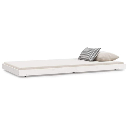 Bed Frame without Mattress Solid Wood Pine White 100 cm 200 cm