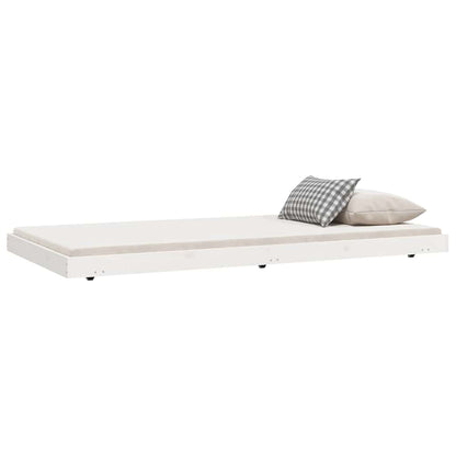 Bed Frame without Mattress Solid Wood Pine White 100 cm 200 cm