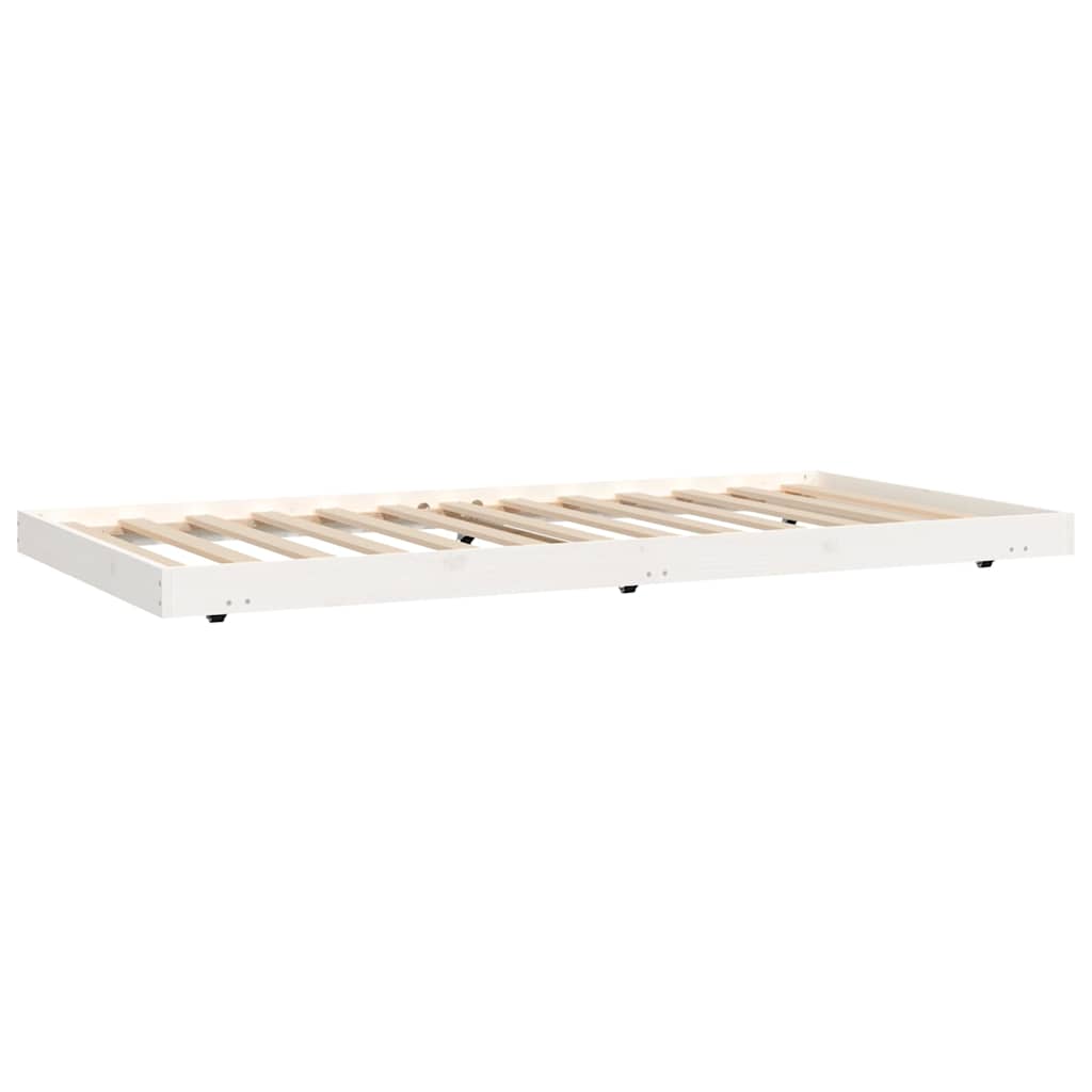 Bed Frame without Mattress Solid Wood Pine White 100 cm 200 cm