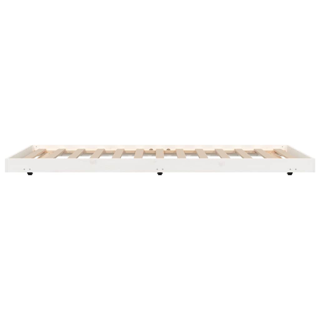 Bed Frame without Mattress Solid Wood Pine White 100 cm 200 cm