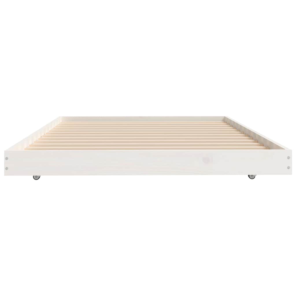 Bed Frame without Mattress Solid Wood Pine White 100 cm 200 cm