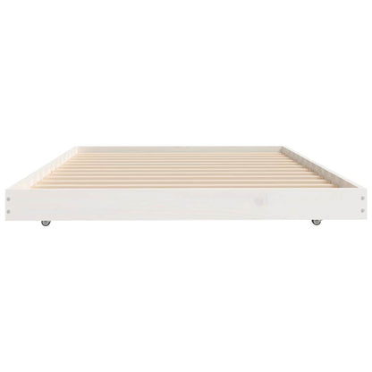 Bed Frame without Mattress Solid Wood Pine White 100 cm 200 cm