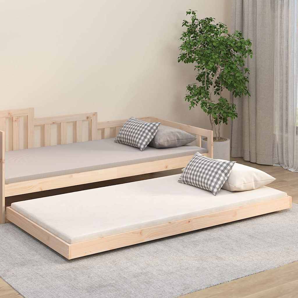 Bed Frame without Mattress Solid Wood Pine Natural 80 cm 200 cm