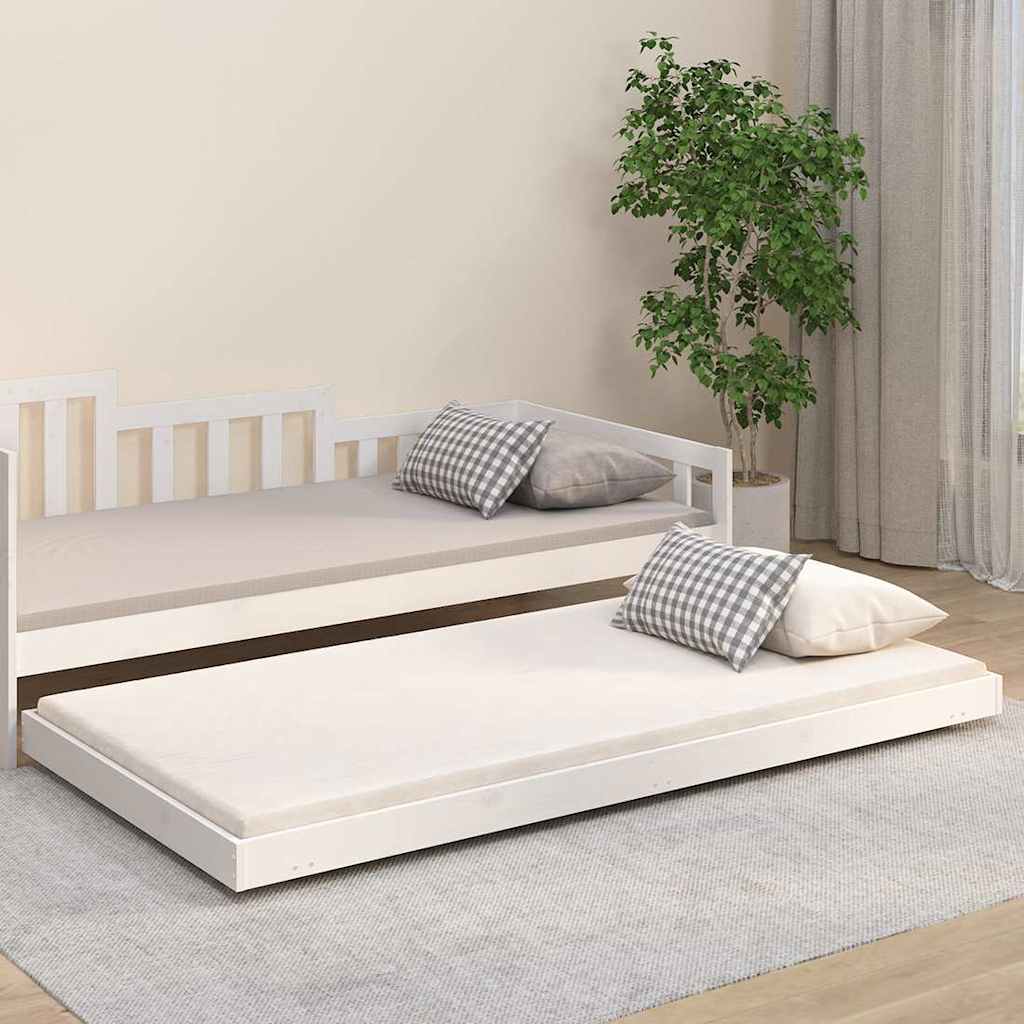Bed Frame without Mattress Solid Wood Pine White 80 cm 200 cm